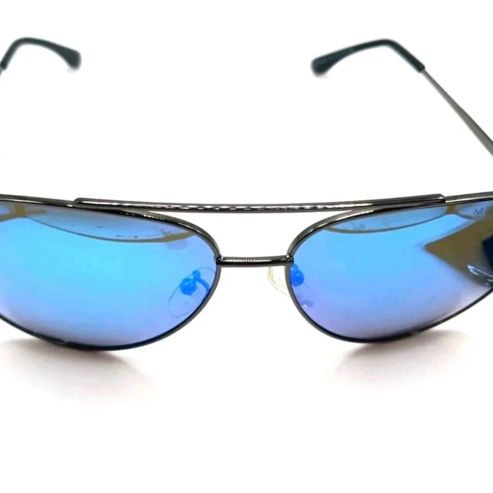 Aviation Style Sunglasses Metal Frame Blue Mirror Lenses UV400 New Unisex